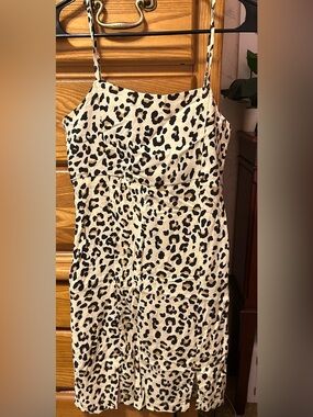 Rare Editions Black and Cream Leopard Print Dress